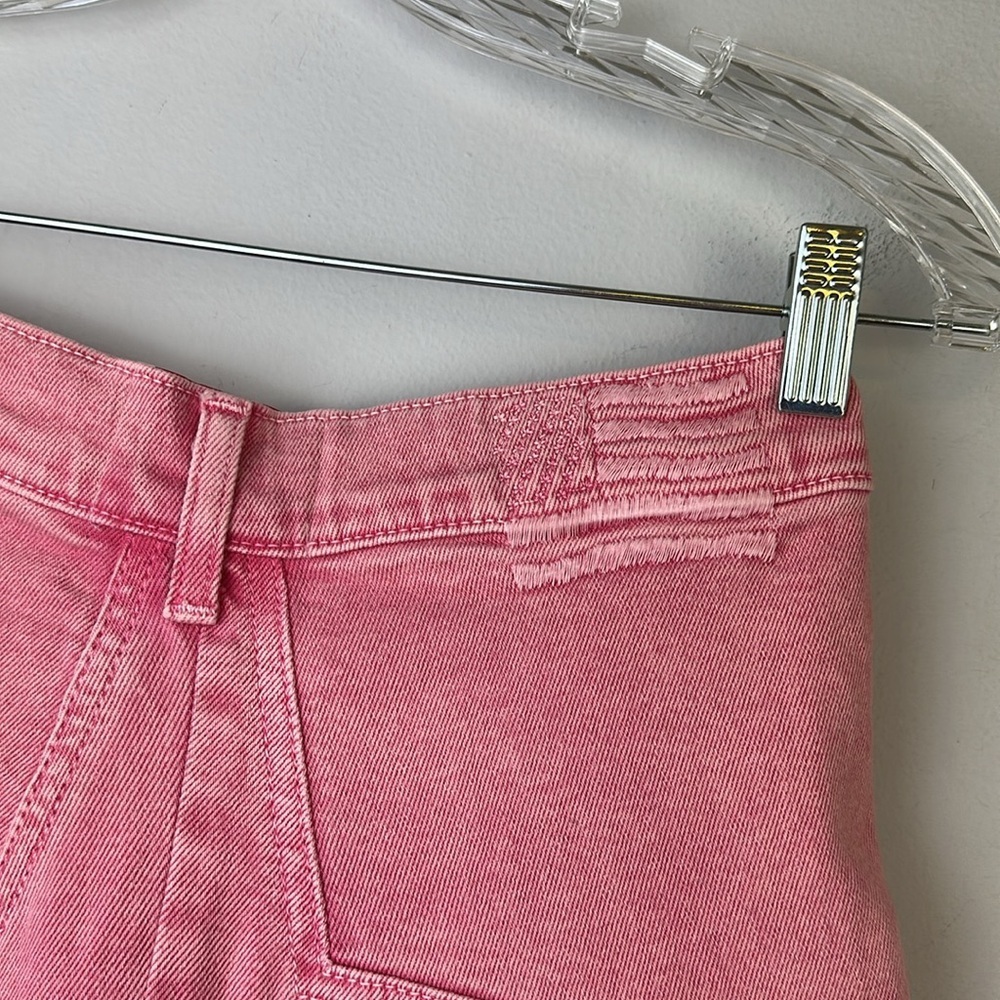 REVICE High Rise Pink Jean Short Frayed Hem Size 28 Cotton Stretch Star Back USA - Picture 14 of 16